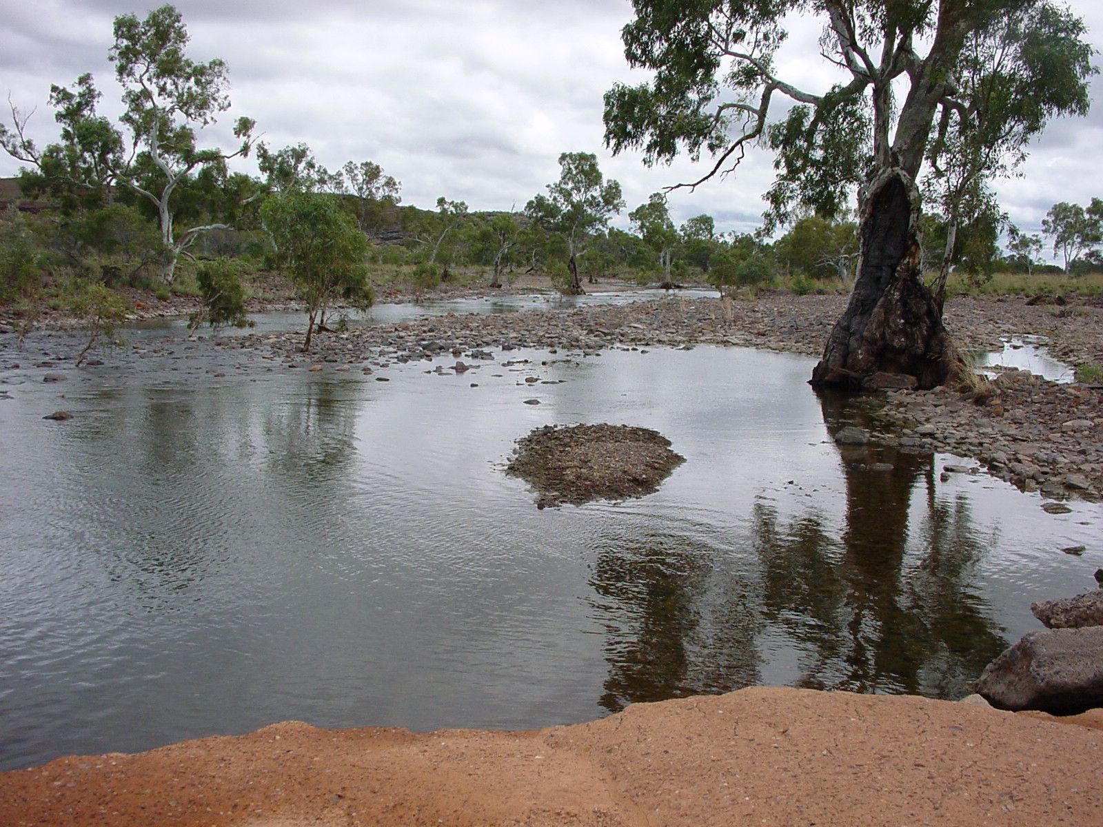 Une oasis de palmiers et un point d'eau au milieu du désert, symbole du rêve d'oasis